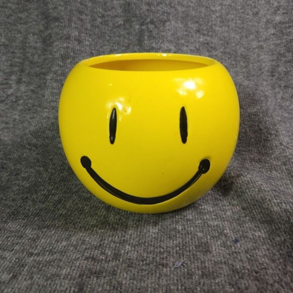 Vintage Happy Face Ceramic Bowl Pot Planter Perfect For Plants Pencils Flowers